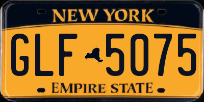 NY license plate GLF5075