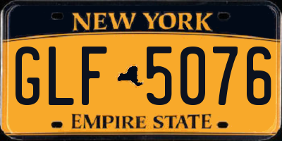 NY license plate GLF5076