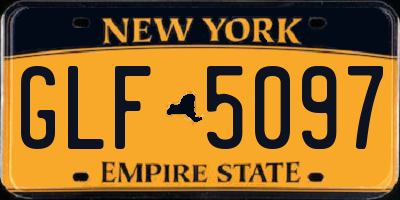 NY license plate GLF5097