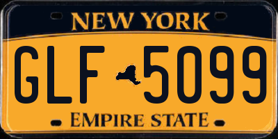 NY license plate GLF5099