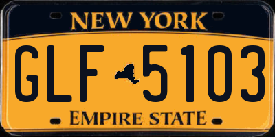 NY license plate GLF5103