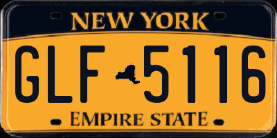 NY license plate GLF5116