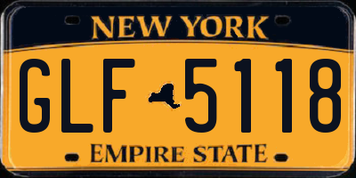 NY license plate GLF5118