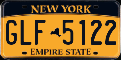 NY license plate GLF5122
