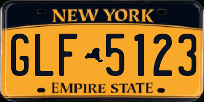 NY license plate GLF5123