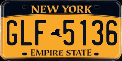 NY license plate GLF5136
