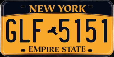 NY license plate GLF5151
