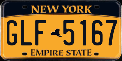 NY license plate GLF5167