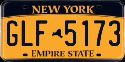 NY license plate GLF5173