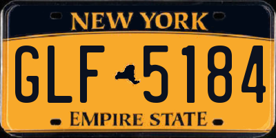 NY license plate GLF5184