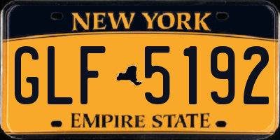 NY license plate GLF5192
