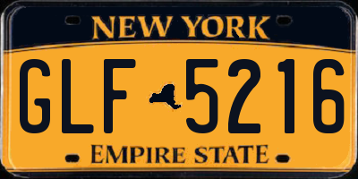 NY license plate GLF5216