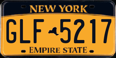 NY license plate GLF5217