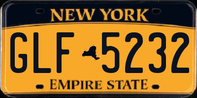 NY license plate GLF5232
