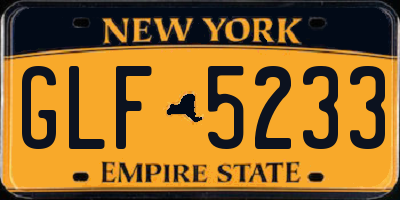 NY license plate GLF5233