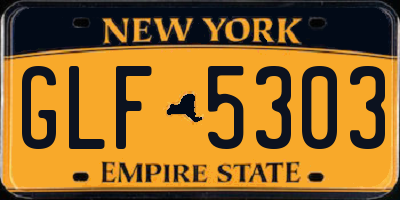 NY license plate GLF5303
