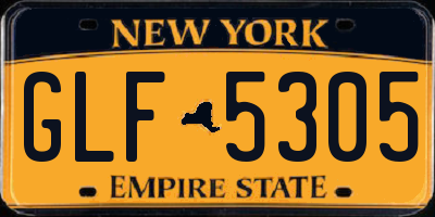 NY license plate GLF5305