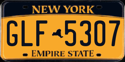 NY license plate GLF5307