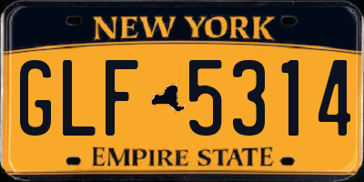 NY license plate GLF5314