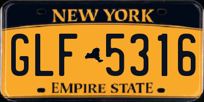 NY license plate GLF5316