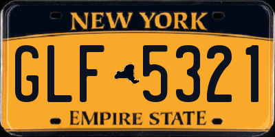 NY license plate GLF5321