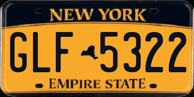 NY license plate GLF5322