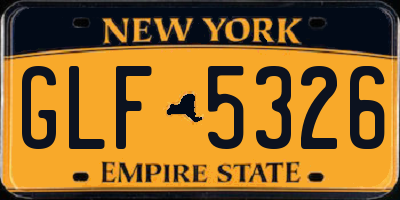 NY license plate GLF5326