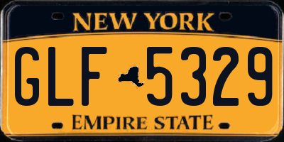 NY license plate GLF5329