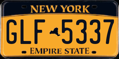 NY license plate GLF5337