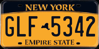 NY license plate GLF5342