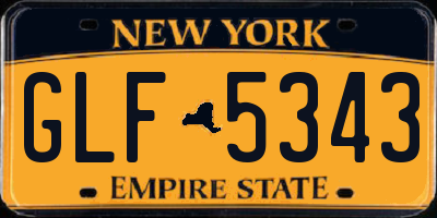 NY license plate GLF5343