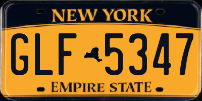 NY license plate GLF5347