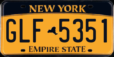 NY license plate GLF5351