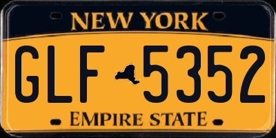 NY license plate GLF5352