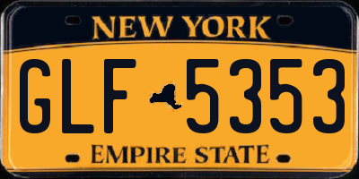 NY license plate GLF5353