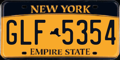NY license plate GLF5354