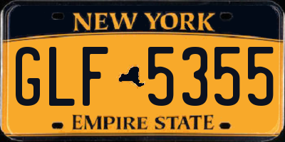 NY license plate GLF5355