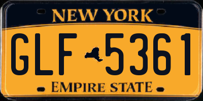 NY license plate GLF5361
