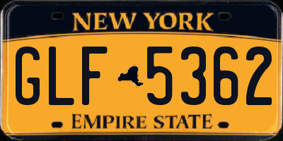 NY license plate GLF5362