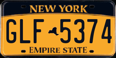 NY license plate GLF5374