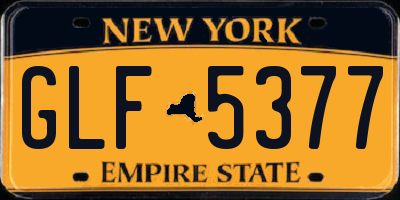 NY license plate GLF5377