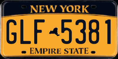 NY license plate GLF5381