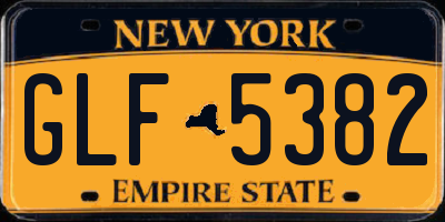 NY license plate GLF5382