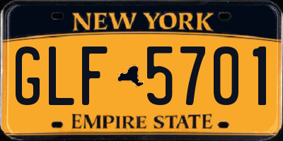 NY license plate GLF5701