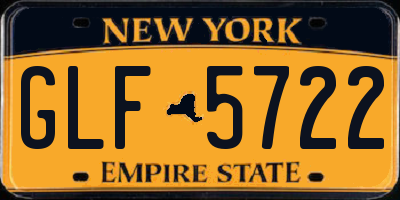 NY license plate GLF5722