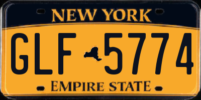 NY license plate GLF5774