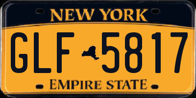 NY license plate GLF5817