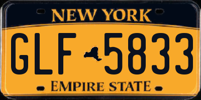 NY license plate GLF5833
