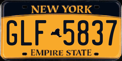 NY license plate GLF5837