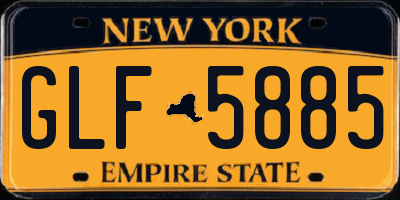 NY license plate GLF5885